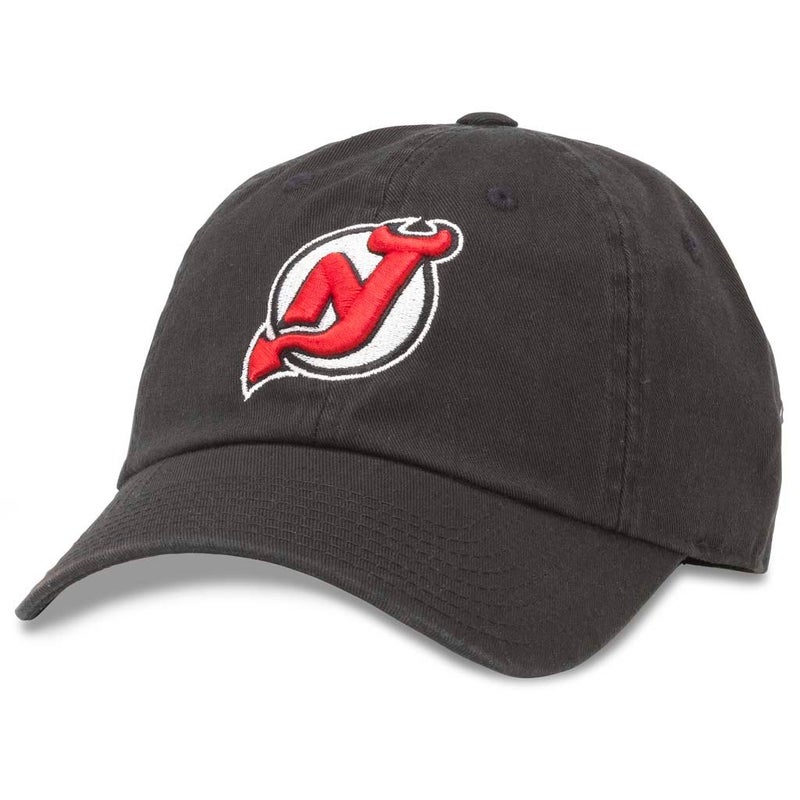قبعة AMERICAN NEEDLE Blue Line NHL Team Dad، New Jersey Devils، أسود (40742A-NJD)